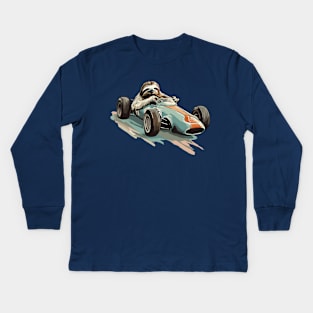 Sloth Racing Kids Long Sleeve T-Shirt